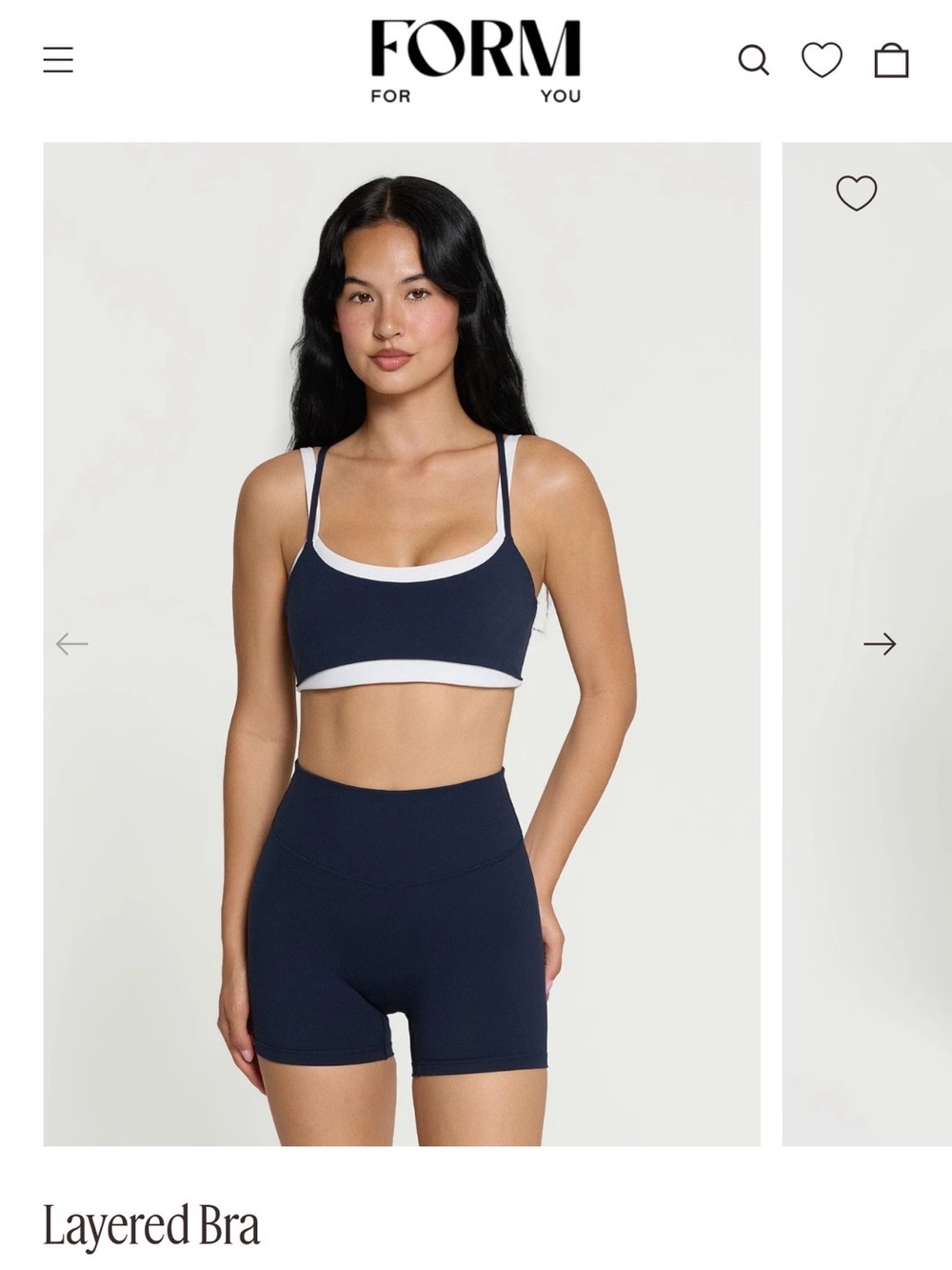 FORM Layered Navy & White Sports Bra & Core Leggings